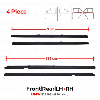 Fits BMW E28 518I 524D Sedan 1981 - 88 Weatherstrip 4 Door Beltline Outer Foto 1 de 4