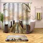 Mud Stone Pillars 3D Shower Curtain Polyester Bathroom Decor  Waterproof