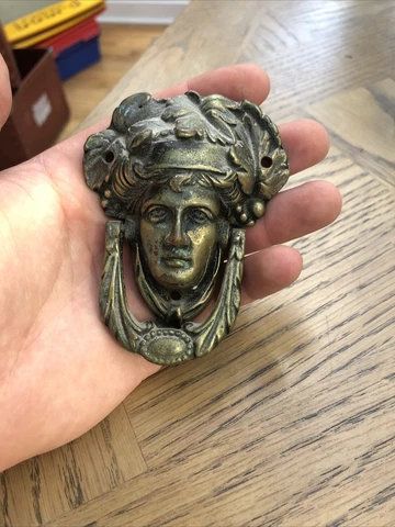 Antique Victorian Cast Brass Door Knocker Cover