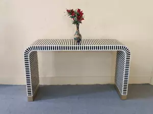 handmade bone inlay U console table, bone inlay furniture, bone inlay tables, - Picture 1 of 6
