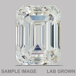 Emerald Cut D Color, SI2 Clarity LabGrown Man Made Diamond 0.26 Carat - Picture 1 of 3