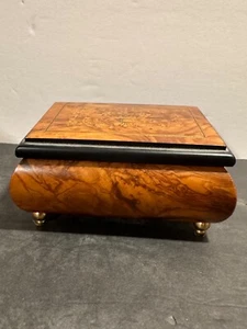 Vintage Notturno Intarsio Intarsien Holz Sorrent Italien Spieluhr Ring Box - Bild 1 von 10