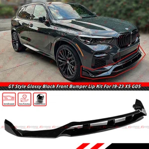 For 2019-2023 BMW X5 G05 M Sport GT Style Glossy Black Front Bumper Lip Splitter - Picture 1 of 8
