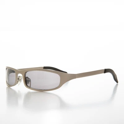 Gafas de sol plateadas de los 90 elegantes envolventes deportivas de metal - Pérez Foto 1 de 3