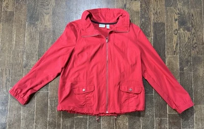 Chico’s Zenergy Jacket Women’s Size 2 (Large) Red Full Zip Collared Lightweight￼ - Image 1 of 4