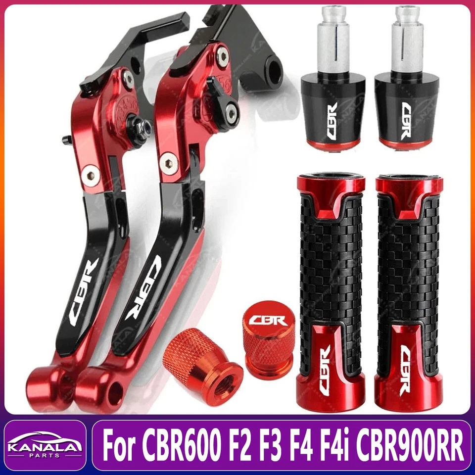 CNC Handle Grips Cap Brake Clutch Levers Sets For CBR600 F2 F3 F4 F4i CBR900RR - Image 1 of 1