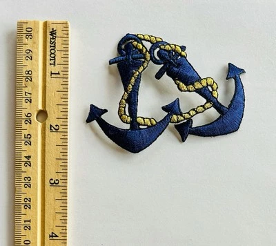 Blue Anchor Flag Patch Iron On Patch Ocean Sea Nautical Water Blue - Image 1 of 2