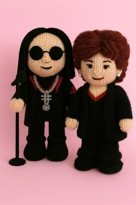 Strick Strick DK Muster nur Ozzy oder Sharon Osborne Black Sabbath 25 cm groß