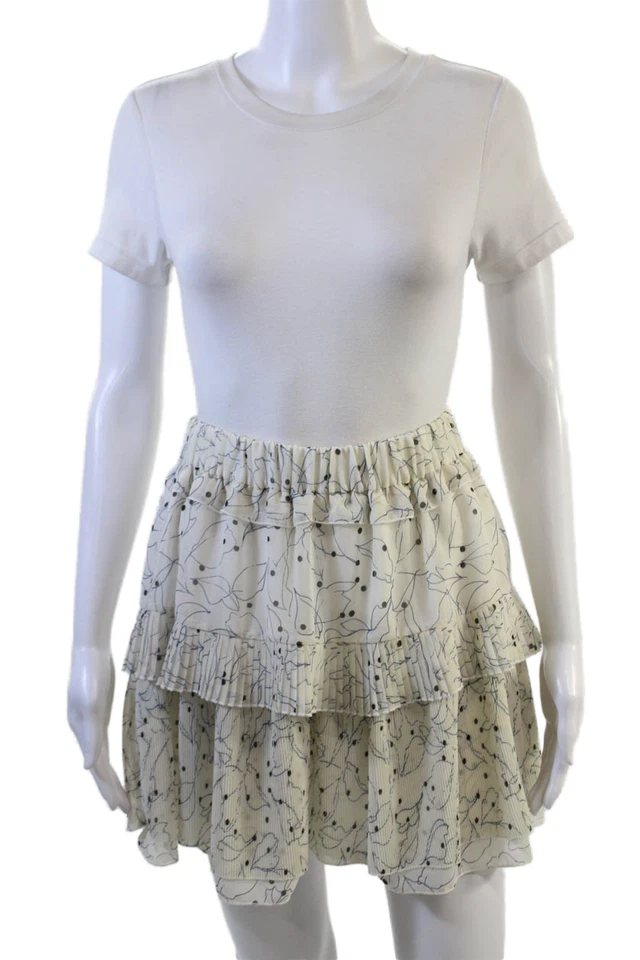 Falda blanca con estampado de hojas con cintura elástica blanca See by Chloe para mujer FR 34 Foto 1 de 4