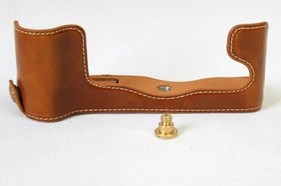 Medio estuche protector de cámara con agarre de cuero real genuino para Fuji Fuji Fujifilm X-T2 X-T3 Foto 1 de 4