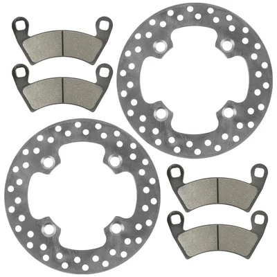 2 Front Brake Disc Rotor And Pads For Polaris RZR 4 800 2010 2011 2012 2013 2014 - Image 1 of 4