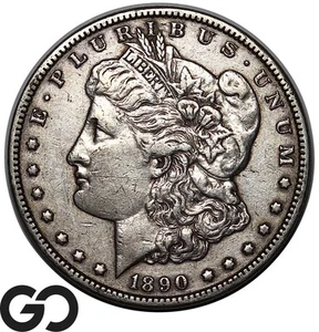 Moneda de dólar de plata Morgan 1890-CC, elección XF edición más dura de Carson City como nueva - Imagen 1 de 3