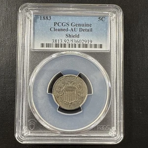 1883 Shield Nickel 5C PCGS Genuine Cleaned-AU Details - Picture 1 of 7