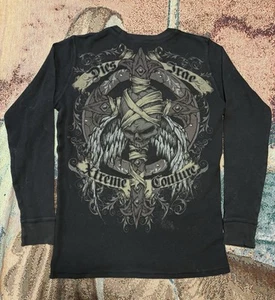 Xtreme Couture Affliction LS Thermal Shirt AOP Women’s Medium Y2K Jessie Pinkman - Picture 1 of 5
