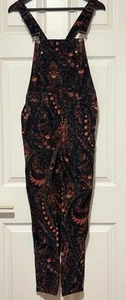 We the Free People Slim Ankle Corduroy Overalls Paisley Women’s Size 27 - Picture 1 of 8
