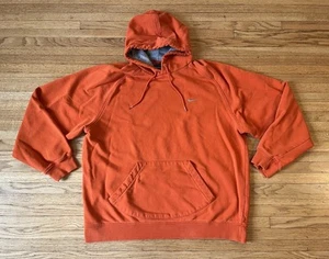 Vintage Nike Y2K Pullover Hoodie Mens XL  Side Swoosh Orange USA Rare  - Picture 1 of 12