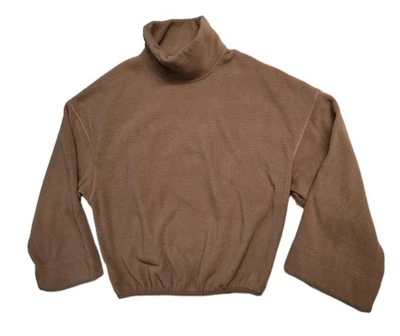 Top corto Beyond Yoga marrón cuello embudo manga larga acogedor polar atletismo talla XS Foto 1 de 4