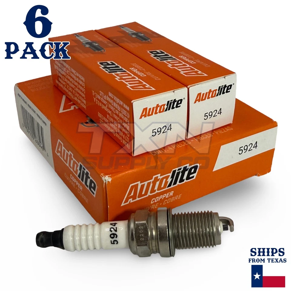 Bujías de núcleo de cobre Autolite 5924 - Paquete de 6 Foto 1 de 2