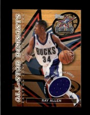 RAY ALLEN 2002/03 TOPPS ALL-STAR REMNANTS ALL-STAR GAME USED SHORTS RELIC BC8341