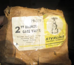 Sterling Bronze Gate Valve Threaded 125 psi  Solid Wedge 79-019  PV USA - Picture 1 of 7