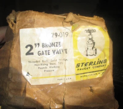 Sterling Bronze Gate Valve Threaded 125 psi  Solid Wedge 79-019  PV USA - Image 1 of 4