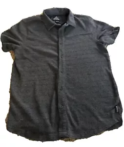 Prana Polo Shirt Gray Short Sleeve Button Down Mens Size M Medium - Picture 1 of 5