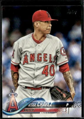2018 Topps Series 2 Jesse Chavez Los Angeles Angels #390  4 Card Lot - Image 1 of 2