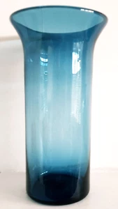 Vintage Holmegaard ink blue glass vase - Picture 1 of 8