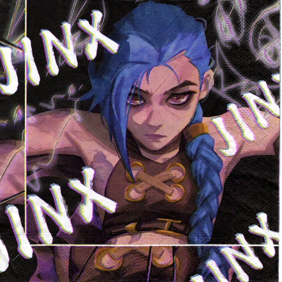 SERVIETTES EN PAPIER JINX LEAGUE OF LEGENDS JEU GEEK. PAPER NAPKINS JINX GAME