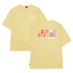 PULSV 2025 Smiling T-Shirts Unisex Badminton Tee Sports Casual OverFit Yellow - Picture 1 of 4