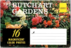 Butchart Gardens Victoria British Columbia, Vintage Folder Postcard #2, 16 Views - Picture 1 of 19