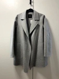 Theory Clairene Jacket in Double-Face Wool-Cashmere in Melange Grey - Picture 1 of 4