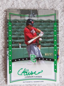 2014 Leaf Perfect Game National Showcase Connor Kaiser Green Auto #08/10