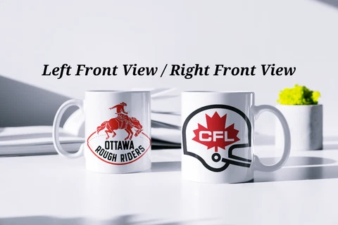 Defunct CFL Ottawa Rough Riders 1960's Logo's Printed White Coffee Mug 11oz New Cover