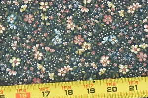 13" Long, Vintage, Colorful Calico on Navy Quilt Cotton, Springs, P9168 - Picture 1 of 5