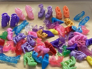 Pack Of 60 Pairs Dolls Shoes/heels Random Colours And Designs Suitable For dolls - Picture 1 of 4