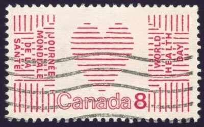 Canadá sc#560i Día Mundial de la Salud de las Naciones Unidas, papel opaco, usado Foto 1 de 2
