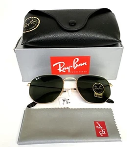 Ray-Ban Hexagonal Flat Sunglasses RB 3548-N 001 Polished Gold 54mm w/case - Picture 1 of 11