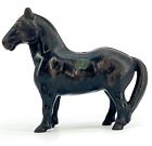 Antique 1920's ARCADE Black Horse Cast Iron Figural Penny Coin Bank BEAUTY USA