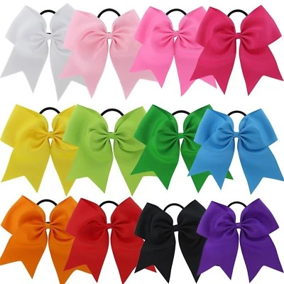 10 EE. UU. 10 JUMBO 7" Cheer Bow Soporte Cola de Caballo Niñas Grandes Lazos para Cabello Grandes  Foto 1 de 4