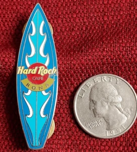 VINTAGE HARD ROCK CAFE KONA BLUE AND RED SURFBOARD BY PIN PALS PIN - Picture 1 of 2