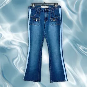 Vintage 80’s Joe Boxer Women’s 3 Side Stripes Bootcut Jean Size 11 (29x29.5) - Picture 1 of 12