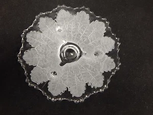 Vintage Bonbonschale aus geätztem Glas mit Fuß - Bild 1 von 3