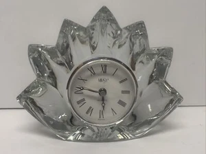 Vintage Mikasa Fleurisse Crystal Quartz Glass Clock Germany Collectible Rare  - Picture 1 of 6