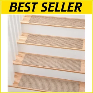 15-Piece Non-Slip Carpet Stair Treads 8" x 30" - Safety Runner for Kids & Pets - Picture 1 of 10