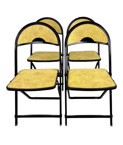 Art Deco Metal Folding Chairs - Set of 4 Cover