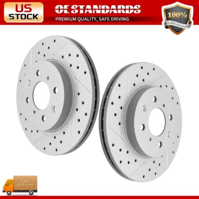 Rotores de disco de freno delanteros ranurados perforados para Honda Fit 2014 2015 2016-2020 Foto 1 de 4