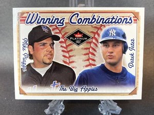 DEREK JETER/MIKE PIAZZA 2001 Fleer Platinum WINNING COMBINATIONS BLUE Insert #6