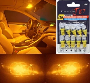 LED 5050 Light Orange Amber 168 Ten Bulbs Interior Map Replacement Festoon Lamp - Picture 1 of 11