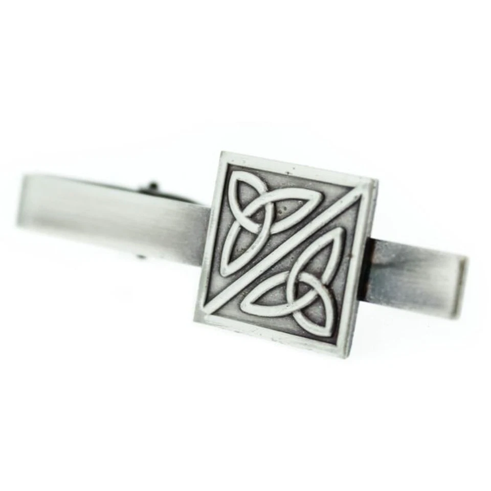 Celtic Trinity Knots Square Pewter Tiebar - Image 1 of 1